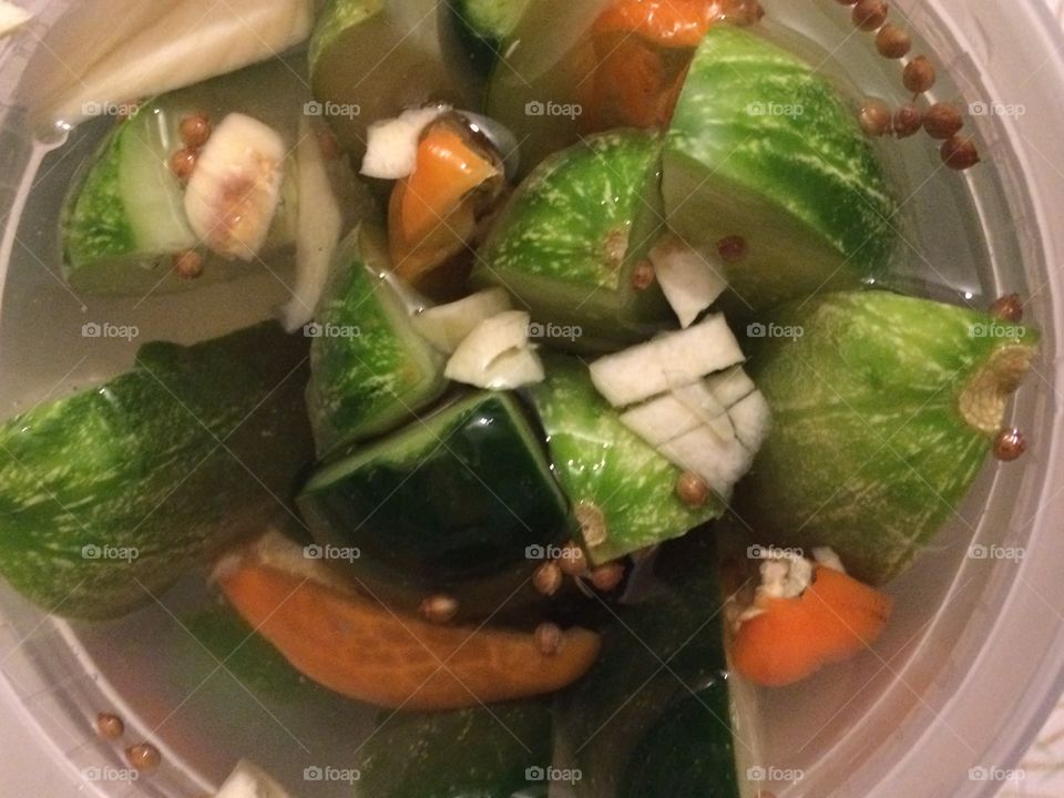 Homemade spicy pickles 