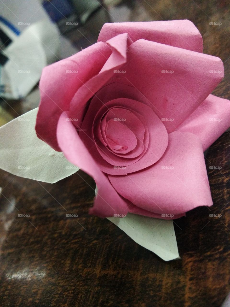 Hand made paper rose. Art at its best
