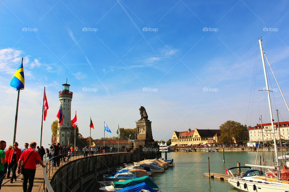 Lindau marina. A view of Lindau marina in Germany.