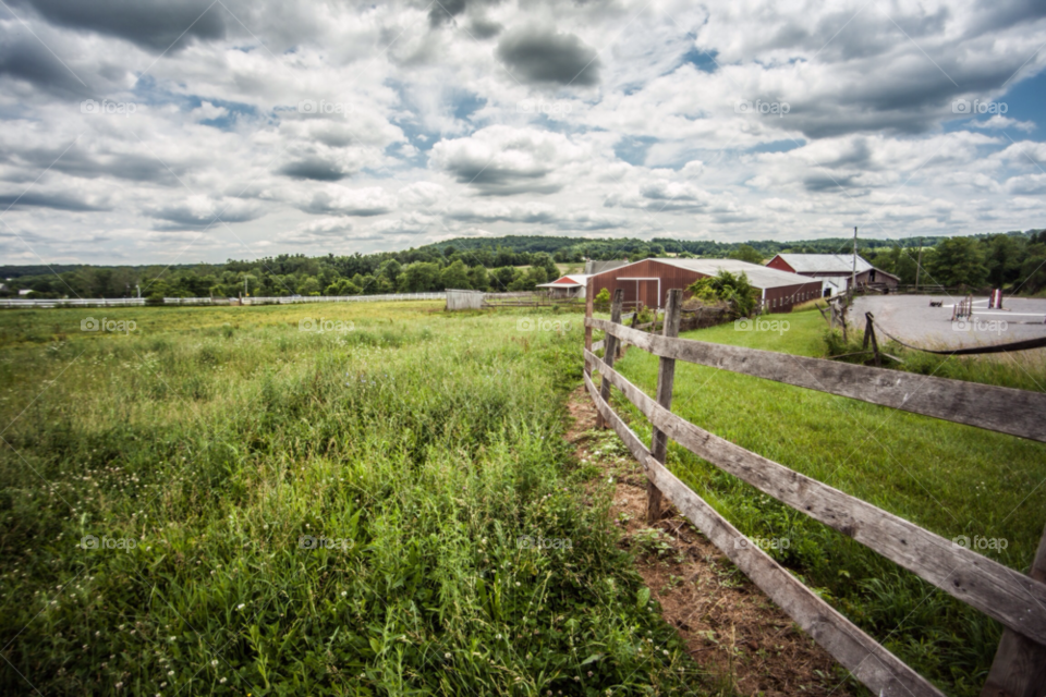 farmland grass fence barn by stockelements