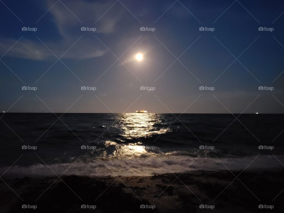 moonlight on the ocean