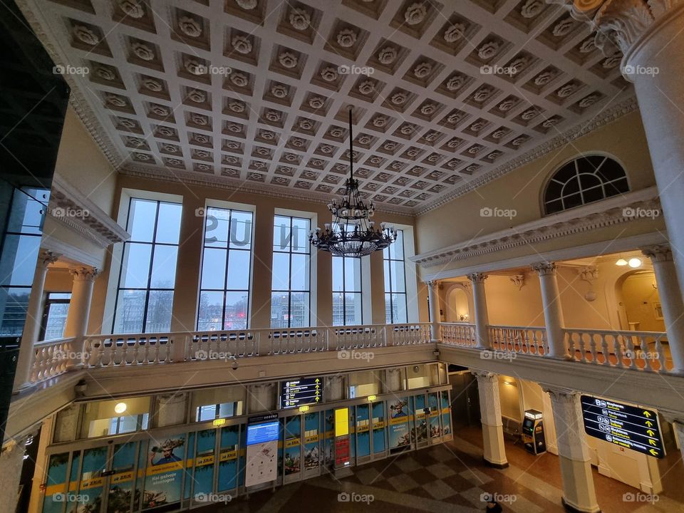 Historic interior of Vilnius Airport VNO