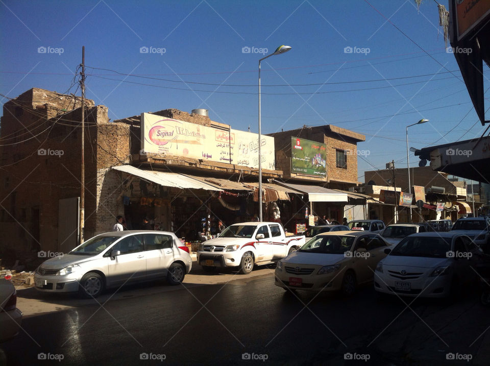 Street scene Erbil Kurdistan Iraq