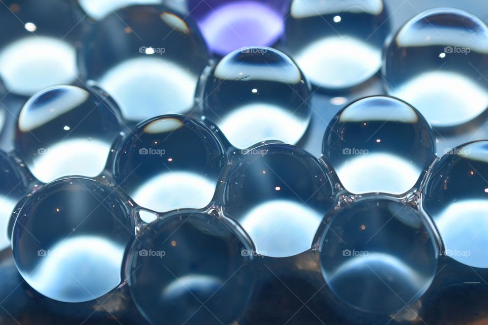 closeup of small blue balls