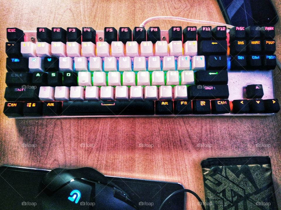 beautiful keyboard on the desk