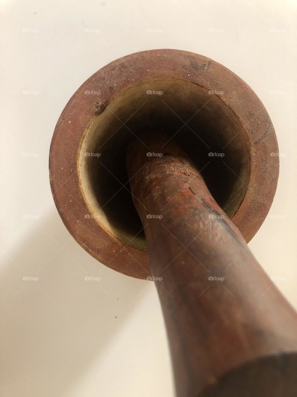 Wood, pestle and mortar