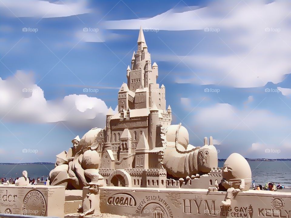 Different touch to a sand castle 