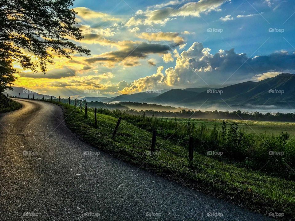 Beautiful sunrise in Cades Cove