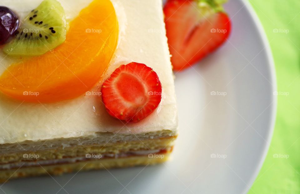 Fruit dessert on plate