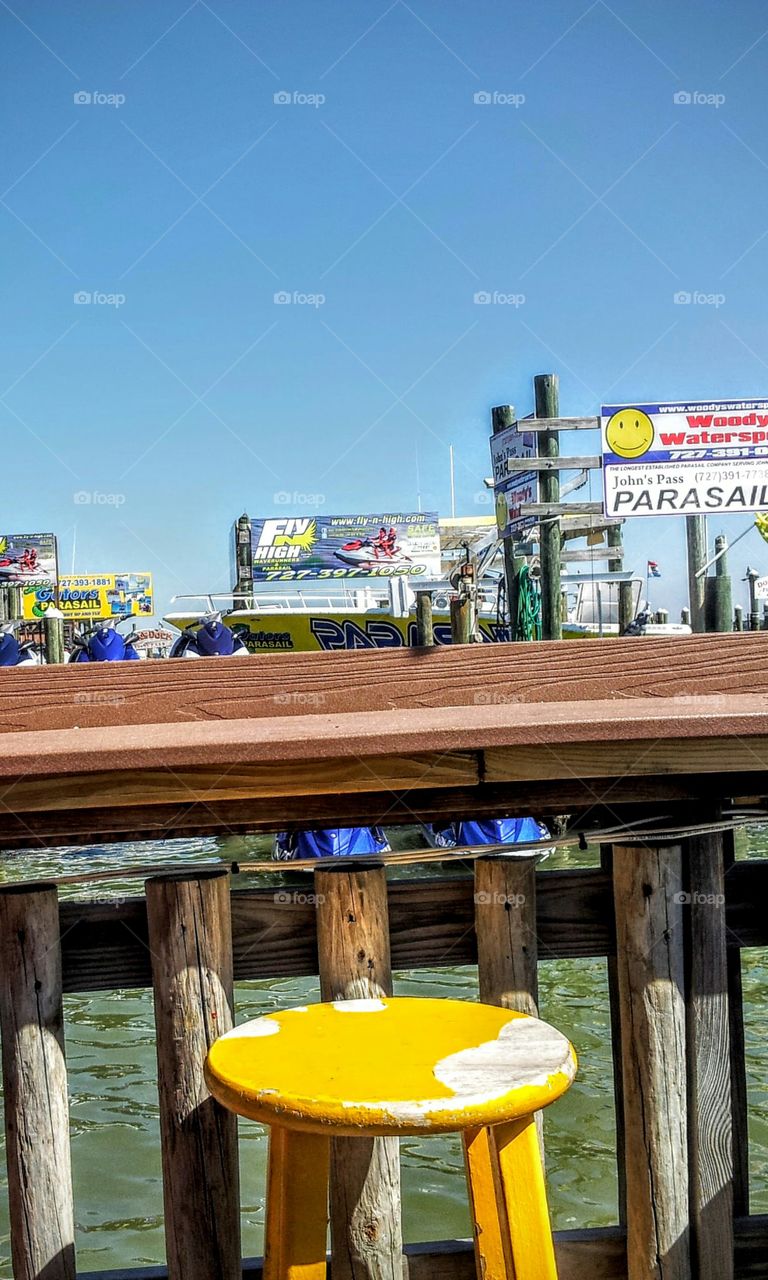 Beach Bar Empty Stool