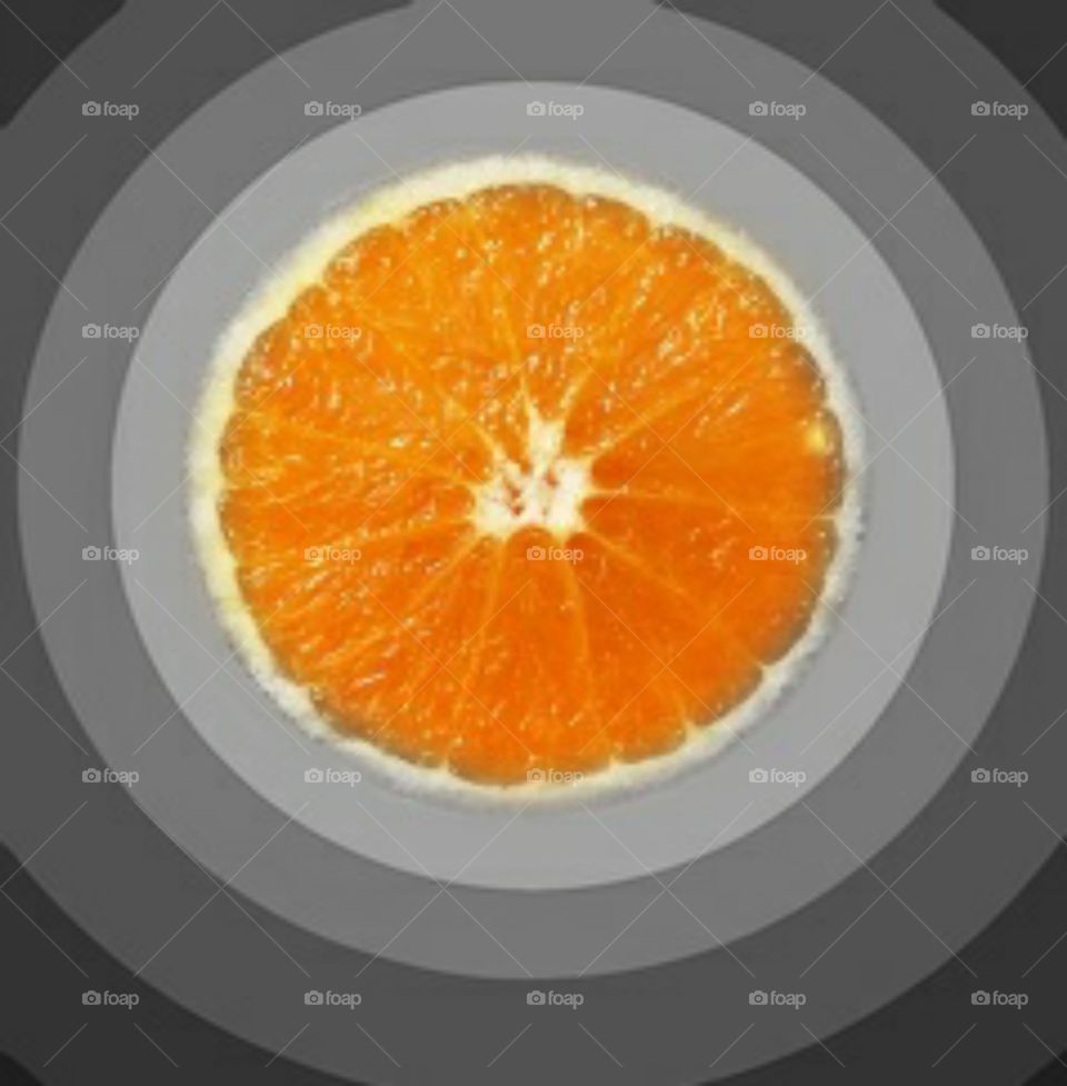 fresh orange fruit with black and white background