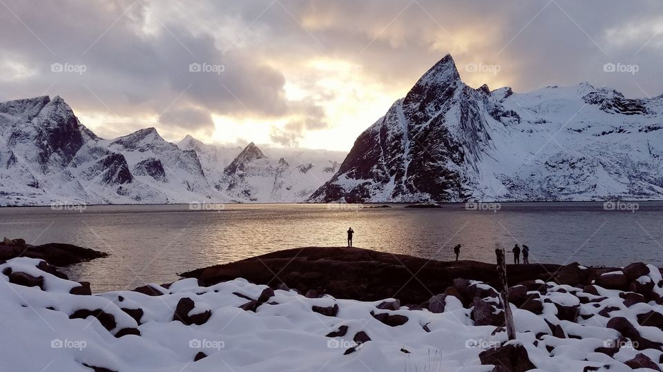 Winter sunset at the Fjords