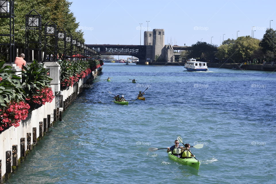 Kayaking on Chicago River in September