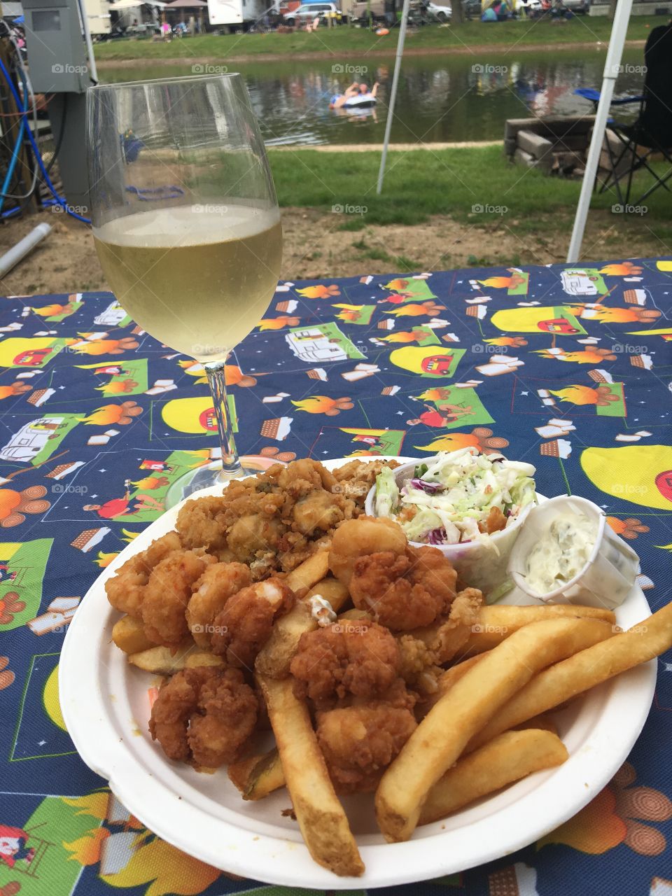 Nothing better than whole belly died clams and fried shrimp combo dinner with a nice dry white! 