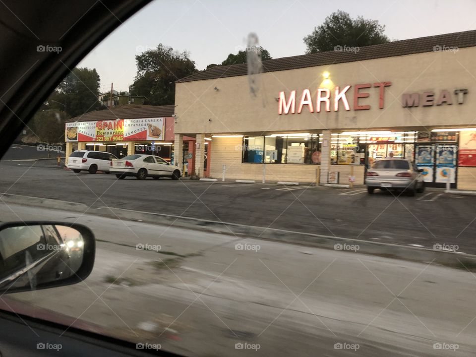 Market from a car