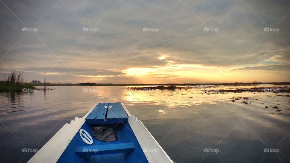 Wooden Boat in lake