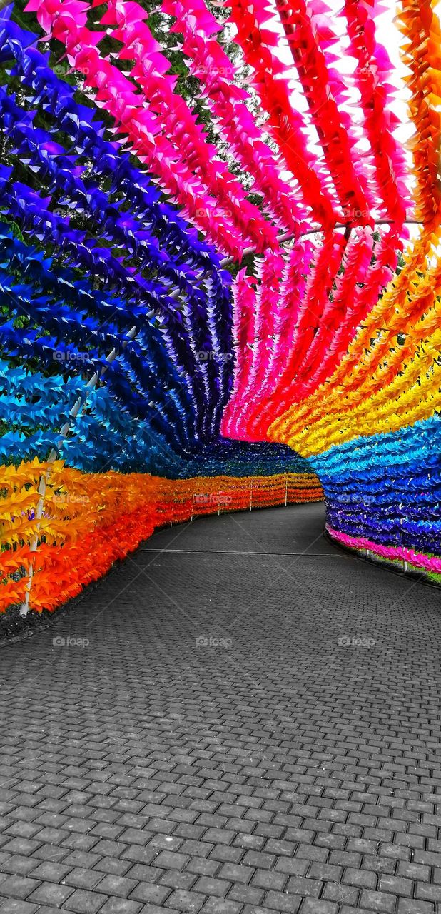 Rainbow tunnel, One of the tourist attractions in Bogor, West Java, Indonesia
