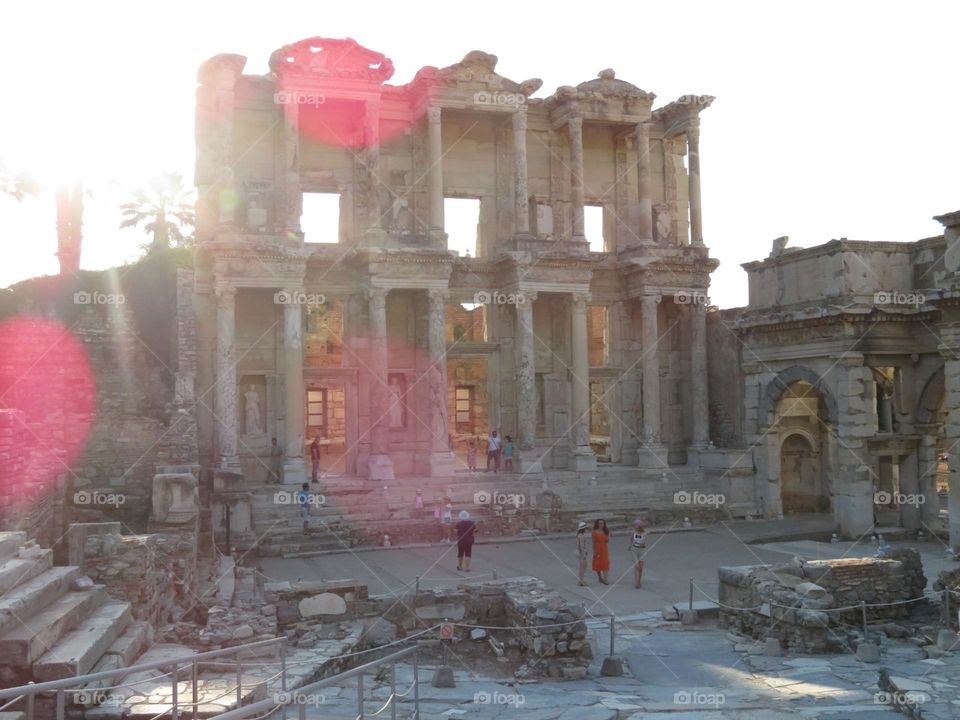 Sightseeing in Turkey. Blue sky and tall palm trees. Sunsets and sunny days. Summertime in Kusadasi. Vacation travel in Turkey . Summer view. Sunny day during vacation. Hidden gems and secret places.