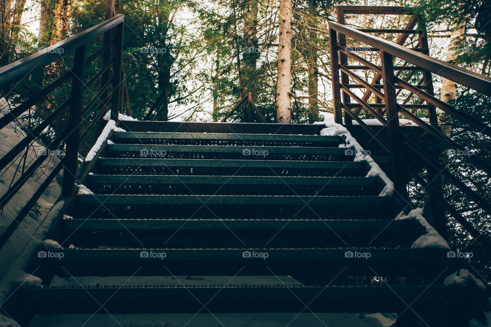 Slippery stairs to the top.  Be careful and you will reach the top