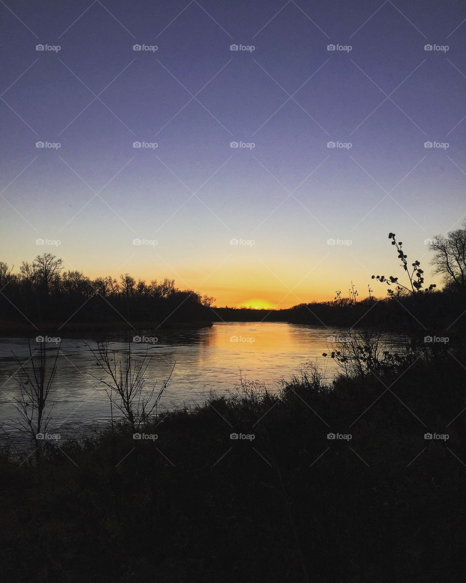 Dawn, Sunset, Landscape, Lake, Reflection