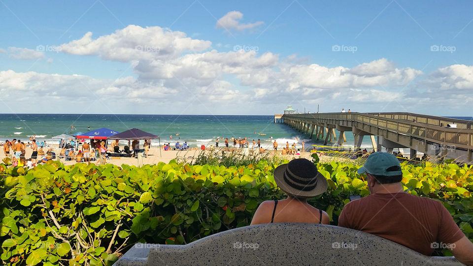 at the pier