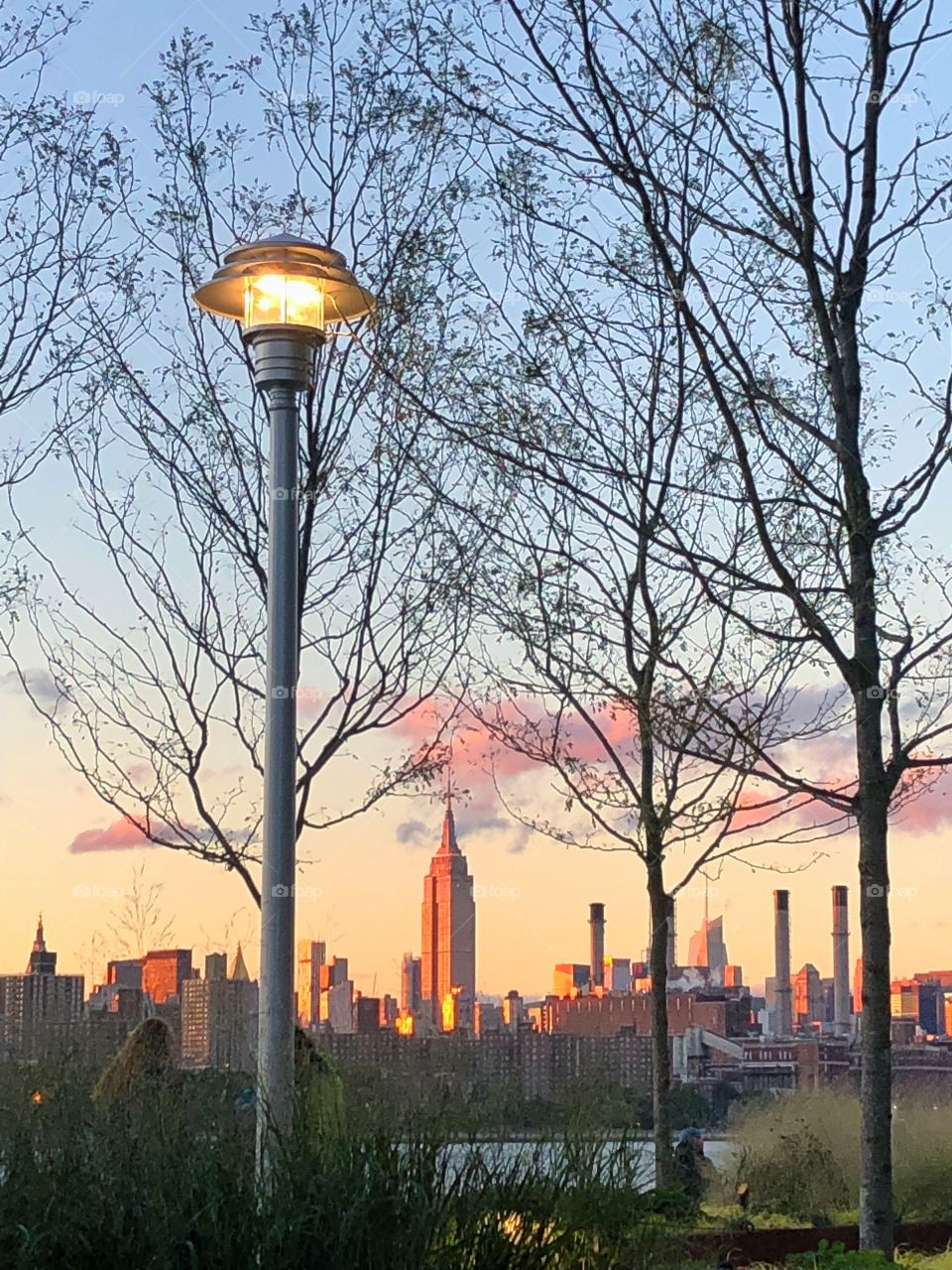 Sunset at Domino park, Williamsburg, Brooklyn 