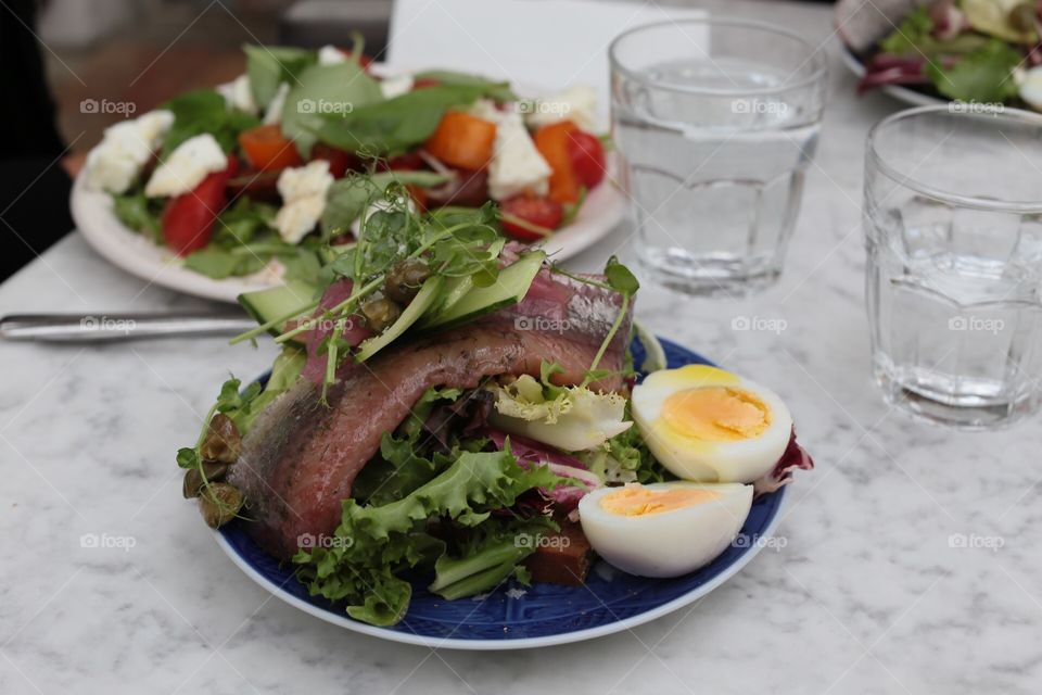 Herring and egg on a toast