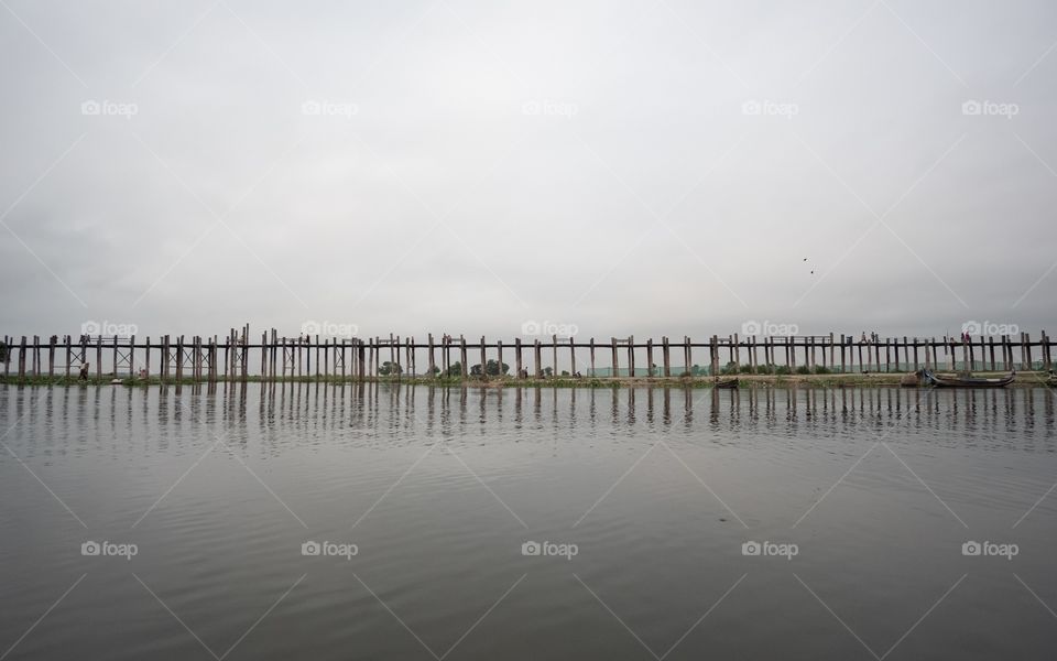 Local life style at The longest wooden bridge,U bein Mandalay Myanmar