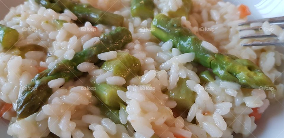 Rice and asparagus
