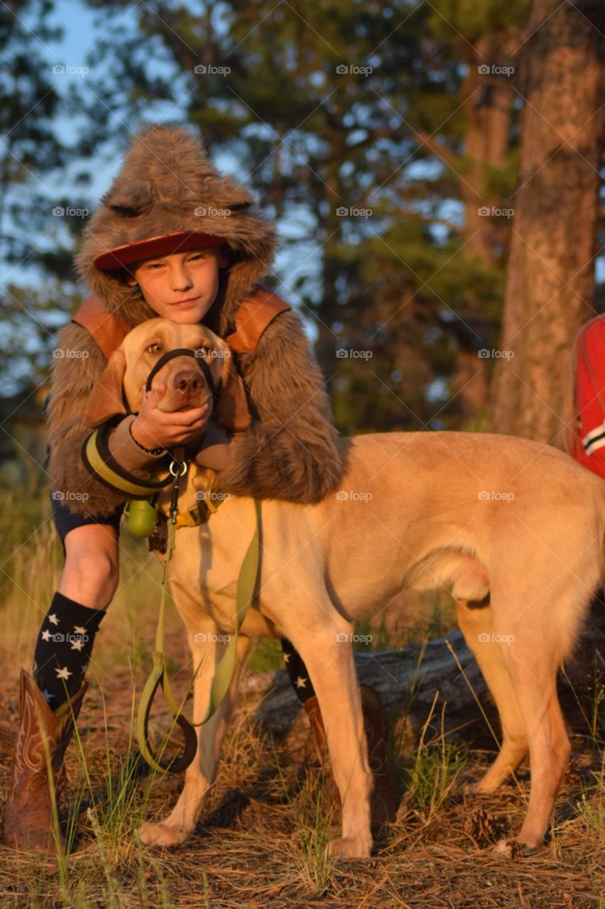 A boy and his dog