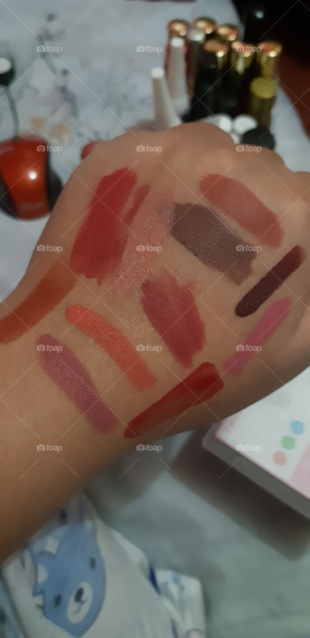 color shades of tints and lippies