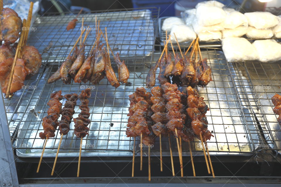 Asian street food stall display
