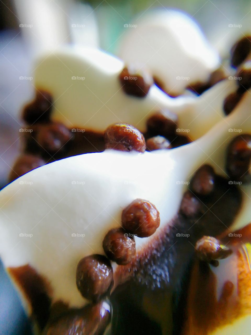 Close-up of chocolate chip ice cream