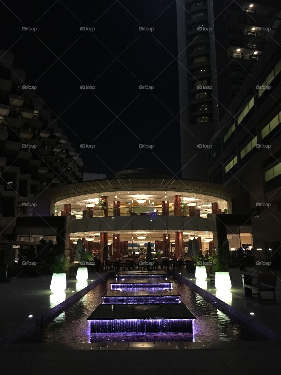 Hotel, night, outdoor, water, Abu Dhabi Beach Hotel
