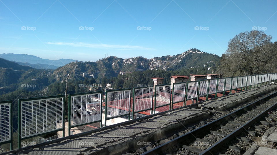 view of mountains from railway station