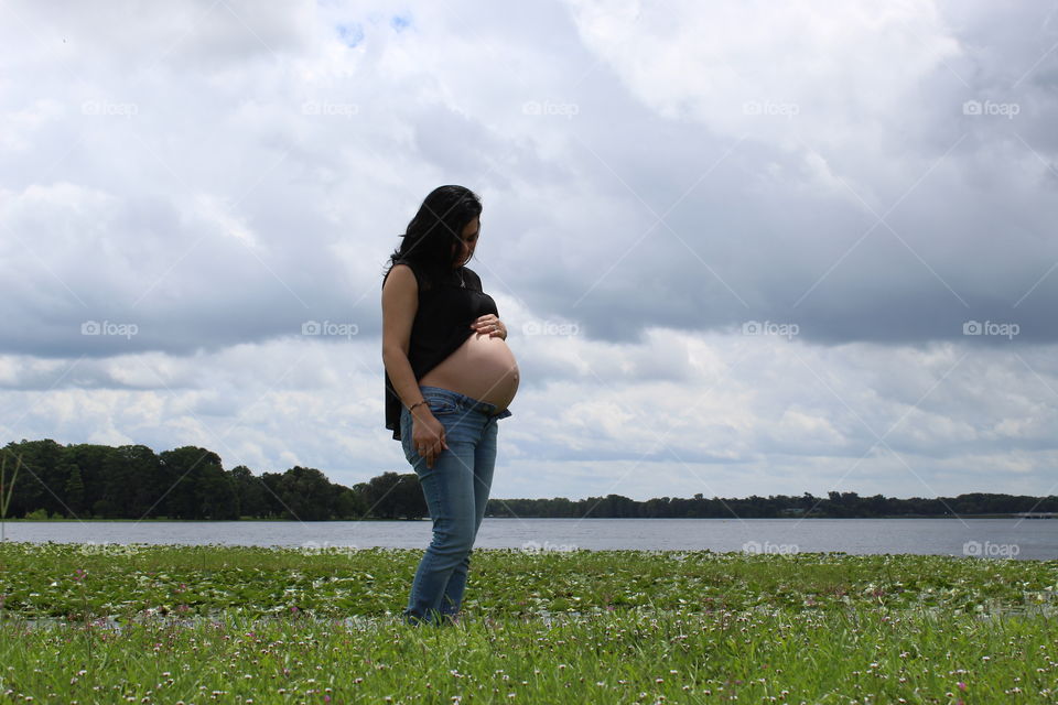 mom waiting for little boy