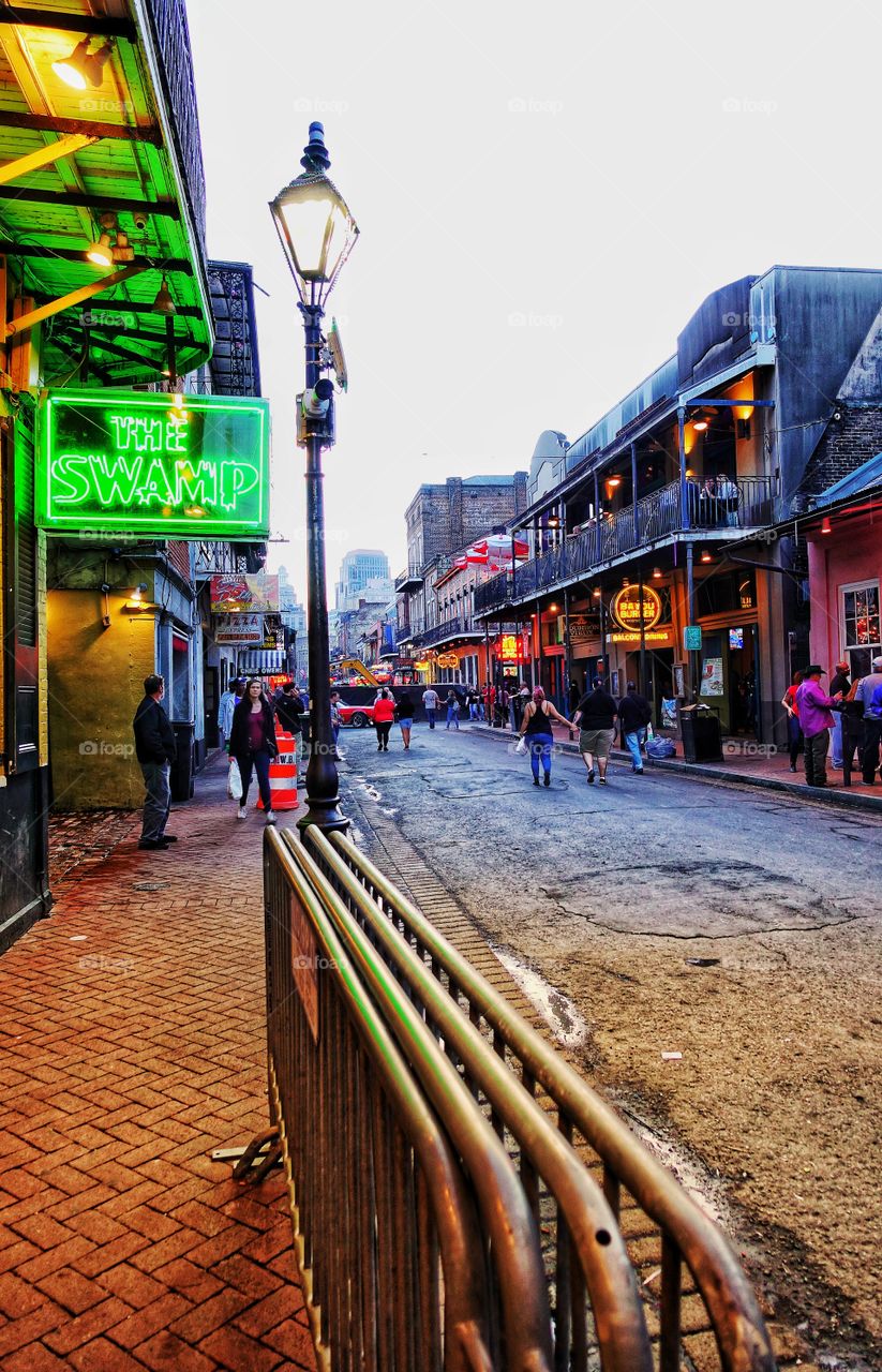 In front of The Swamp pub, at the French Quarter, New Orleans, Louisiana, USA.