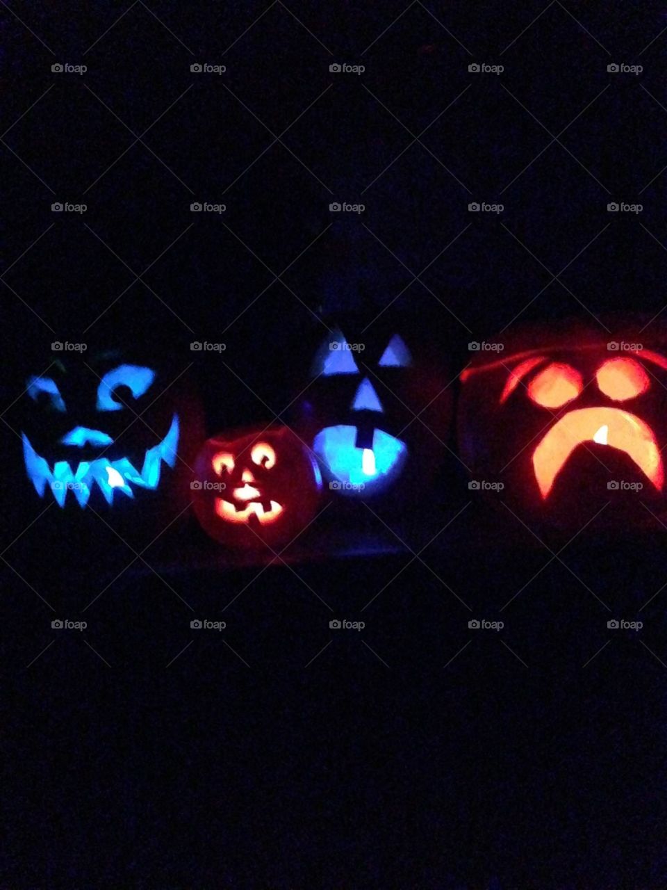 Carved glowing pumpkins!