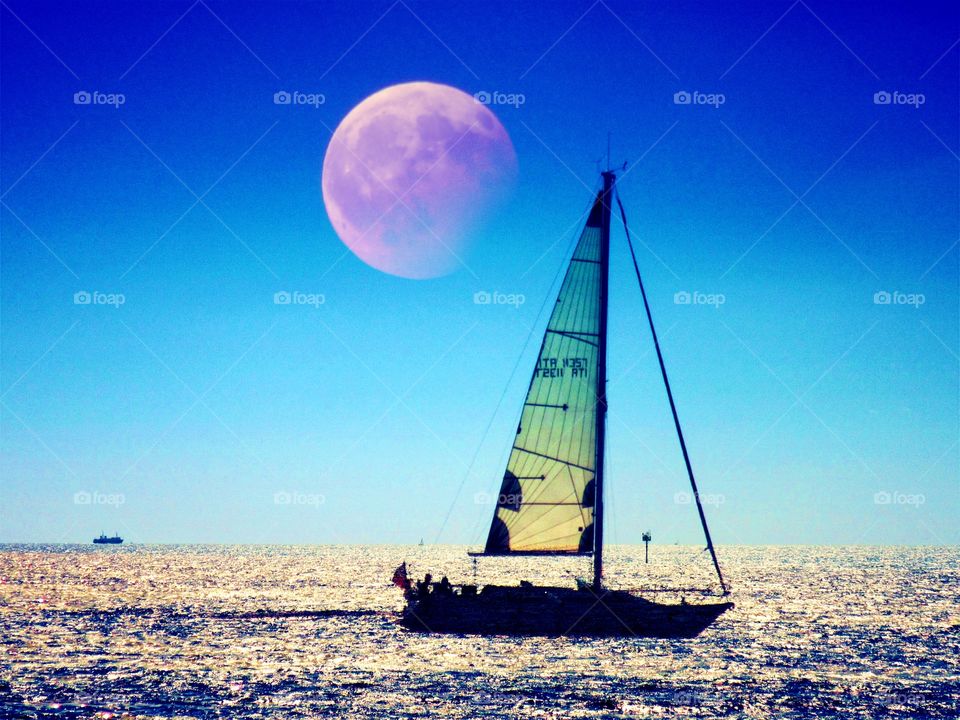 Boat in the Naples sea