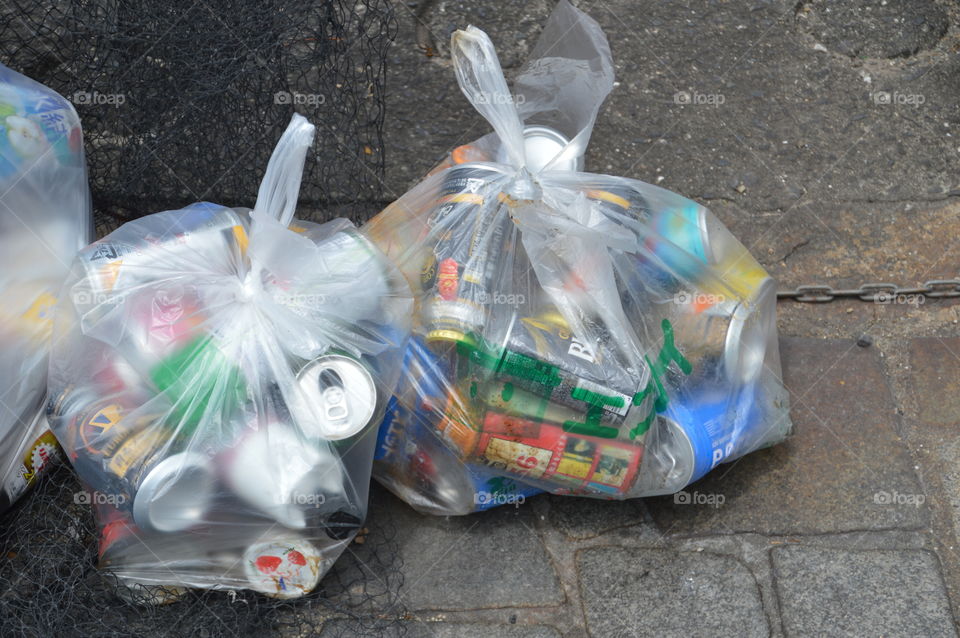 Collected Tin Cans For Recycling