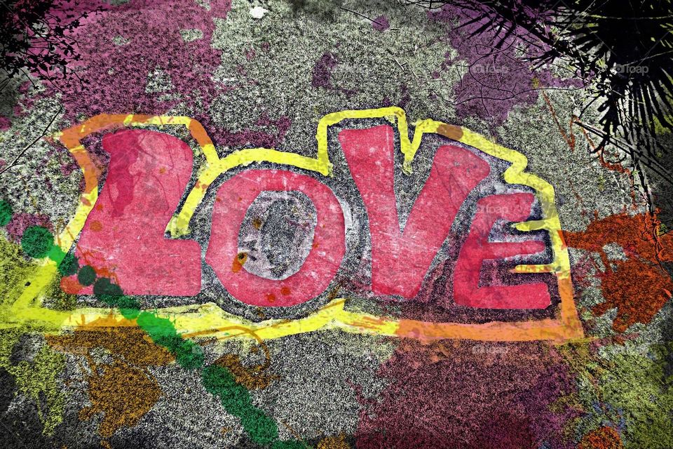 Vivid colors define Loving graffiti.
