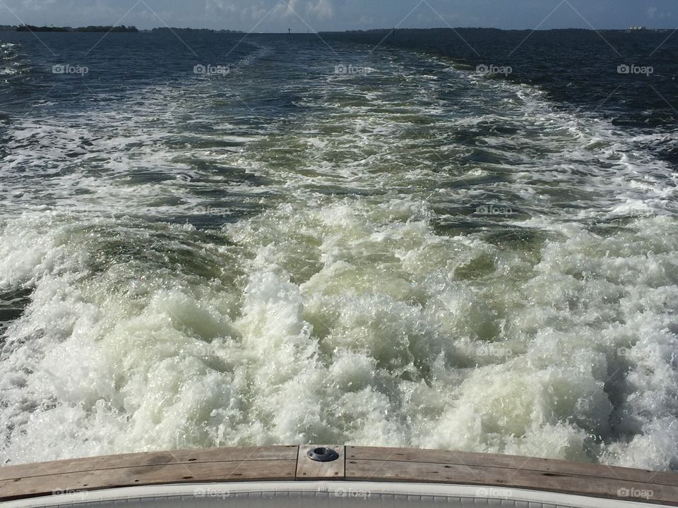 Wake of a boat