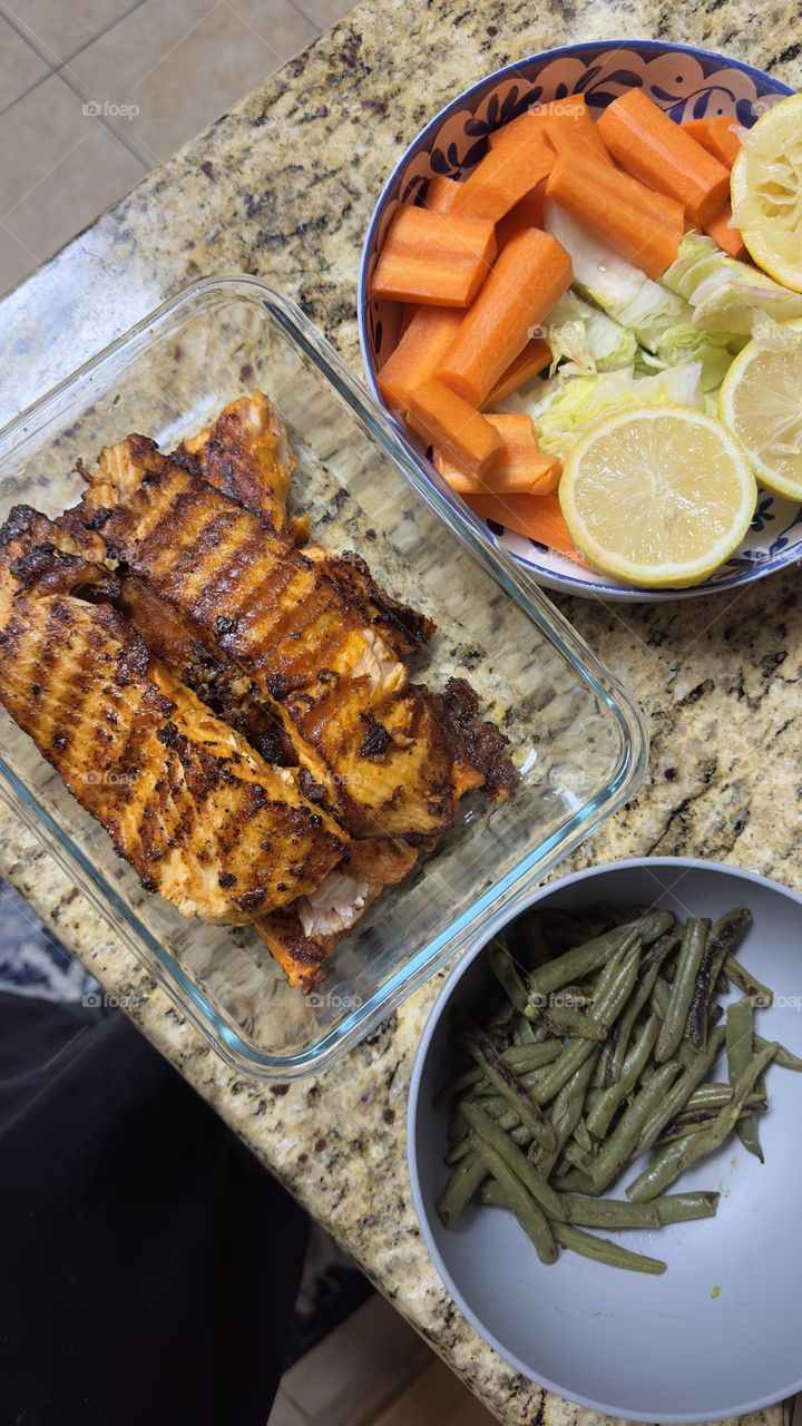 Grilled salmon