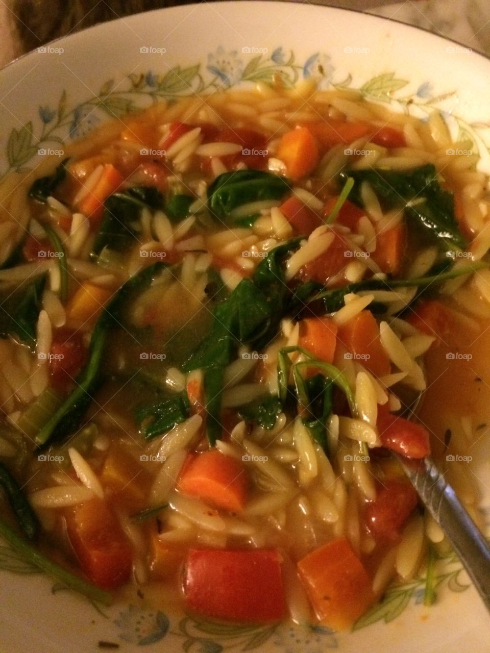 Orzo spinach soup
