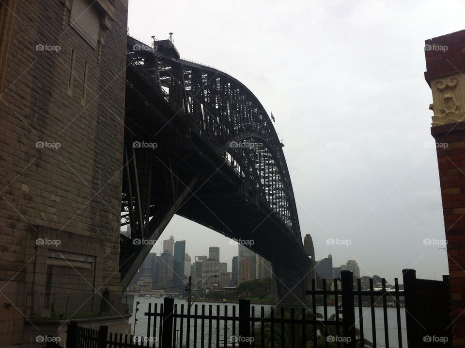 rain bridge harbor australia by boki