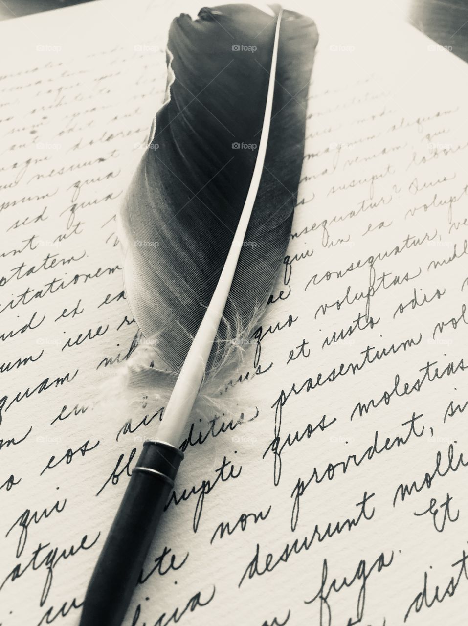 Cursive Letter With Feather Pen