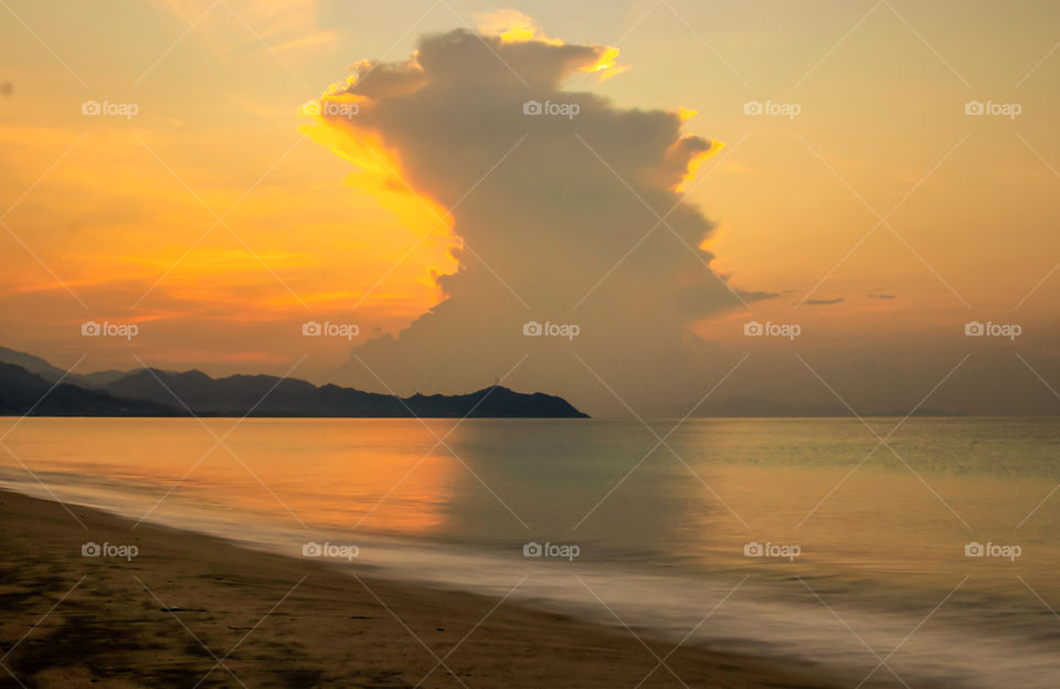 A Cloud Formation Covering the Sunrise at the Pacific Coast of Aurora, Philippines. 