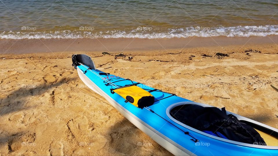 Beached kayak