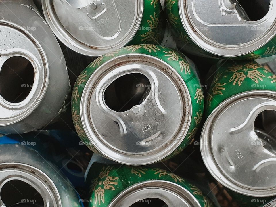 Metal cans from Ukrainian beer