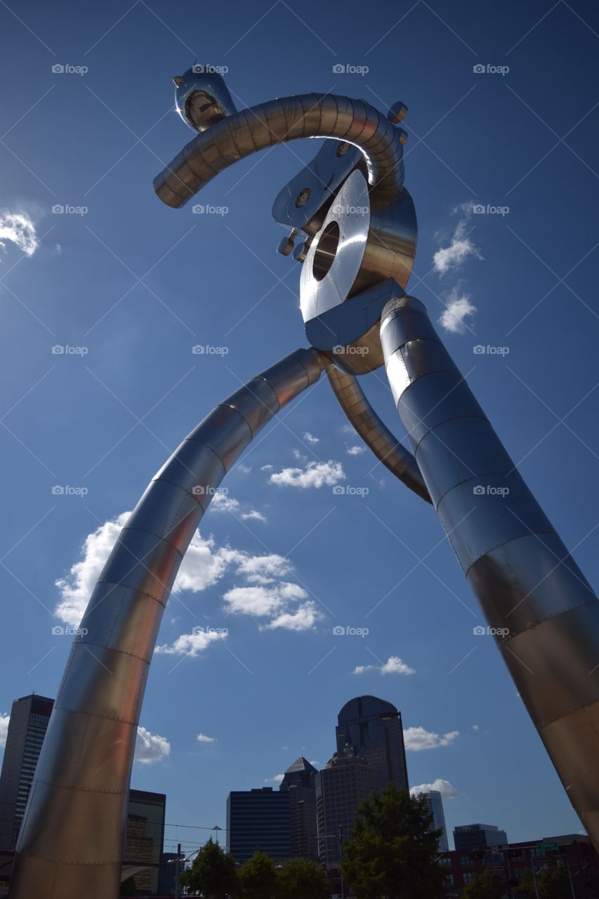 Low angle view of a robot , texas, usa